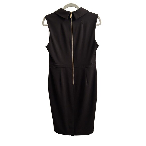 Calvin Klein Women’s Black Sheath Sleeveless Collared Knee Length Dress Sz 12 - Picture 2 of 6